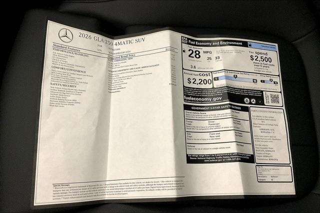2026 Mercedes-Benz GLA-CLASS 4MATIC