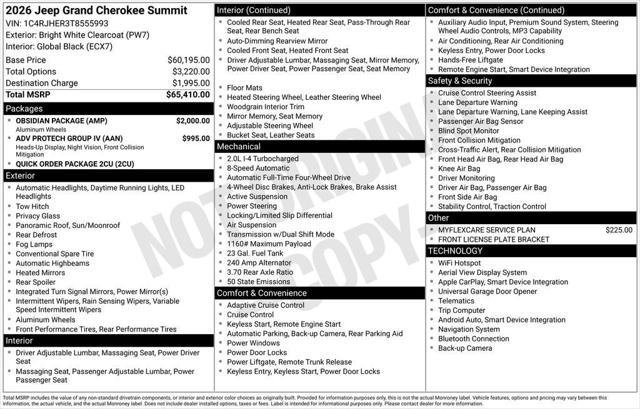 2026 Jeep Grand Cherokee GRAND CHEROKEE SUMMIT 4X4