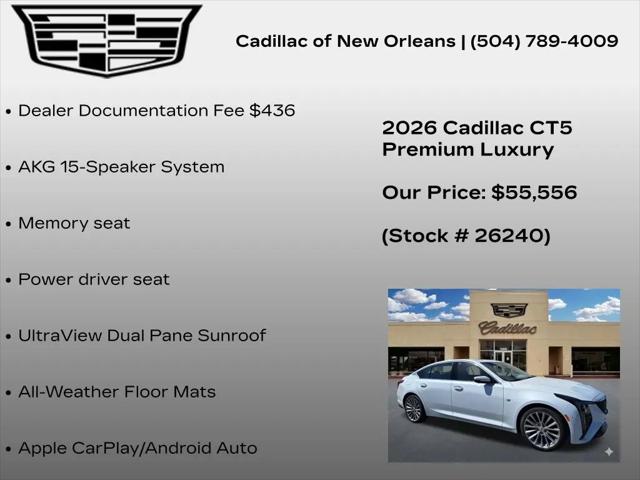 2026 Cadillac CT5 Premium Luxury RWD
