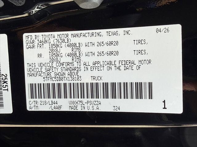 2026 Toyota Tundra 1794 Edition CrewMax 5.5' Bed