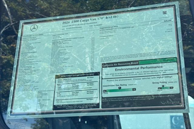 2026 Mercedes-Benz Sprinter 2500 High Roof 4-Cyl Diesel HO