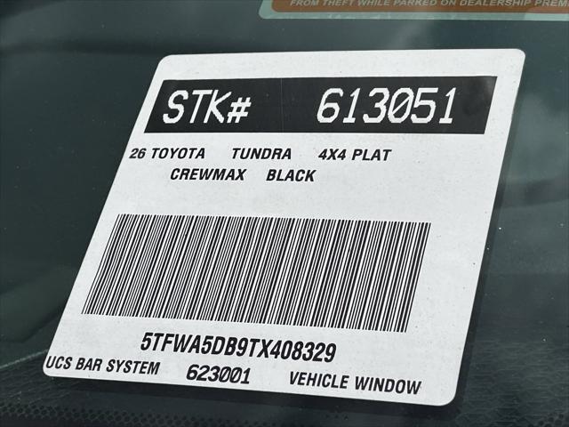 2026 Toyota Tundra Platinum CrewMax 5.5' Bed