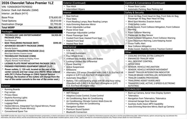 2026 Chevrolet Tahoe 4WD Premier