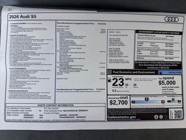 2026 Audi S5 Premium Plus TFSI quattro S tronic