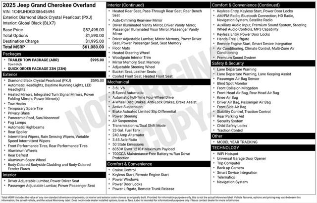 2025 Jeep Grand Cherokee Overland 4x4