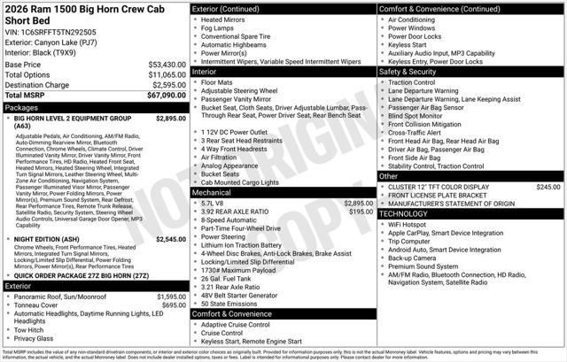 2026 Ram 1500 Big Horn Crew Cab 4x4 57 Box