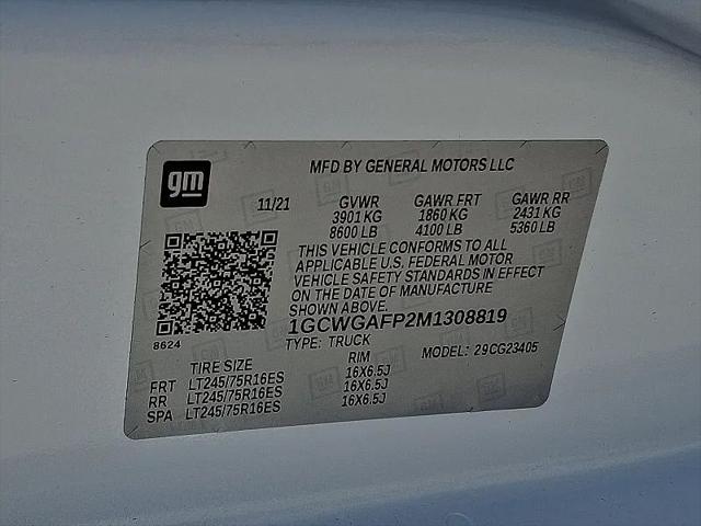2021 Chevrolet Express Cargo Van RWD 2500 Regular Wheelbase WT