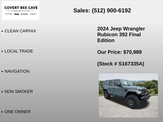 2024 Jeep Wrangler 4-Door Rubicon 392 Final Edition 4x4