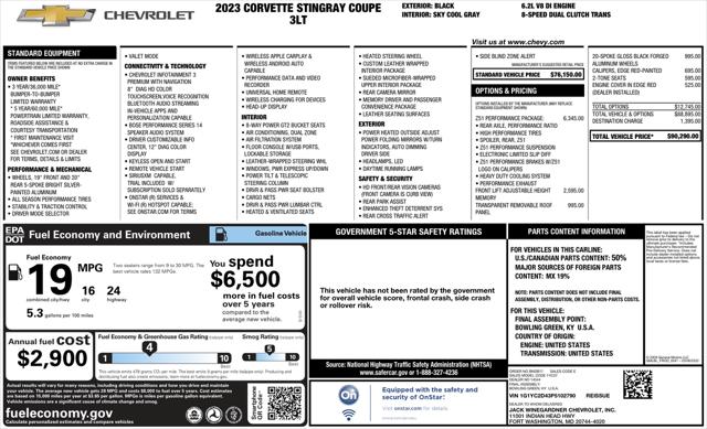 2023 Chevrolet Corvette Stingray RWD Coupe 3LT