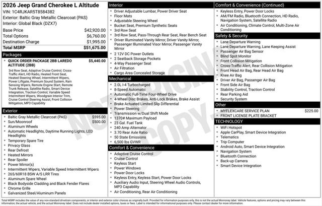 2026 Jeep Grand Cherokee L Altitude 4x4