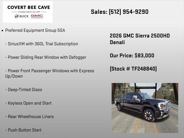 2026 GMC Sierra 2500HD Crew Cab, Standard Bed, Denali, 4WD