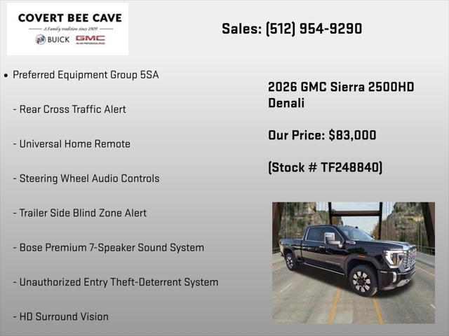 2026 GMC Sierra 2500HD Crew Cab, Standard Bed, Denali, 4WD