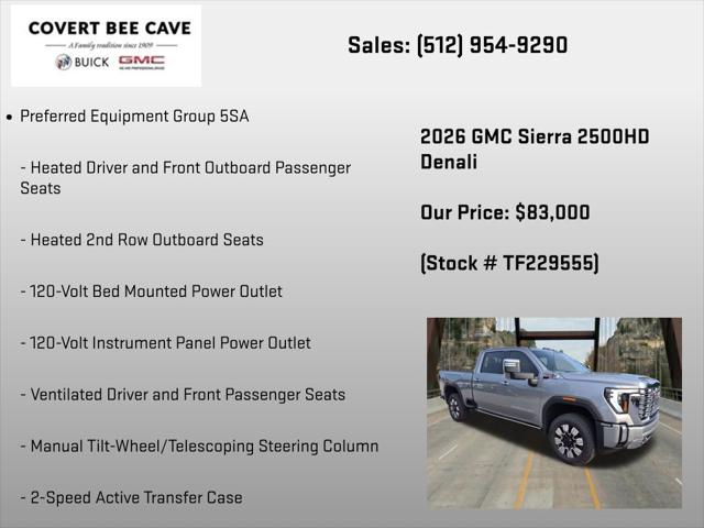 2026 GMC Sierra 2500HD Crew Cab, Standard Bed, Denali, 4WD