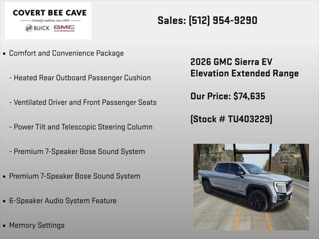 2026 GMC Sierra Extended Range Elevation