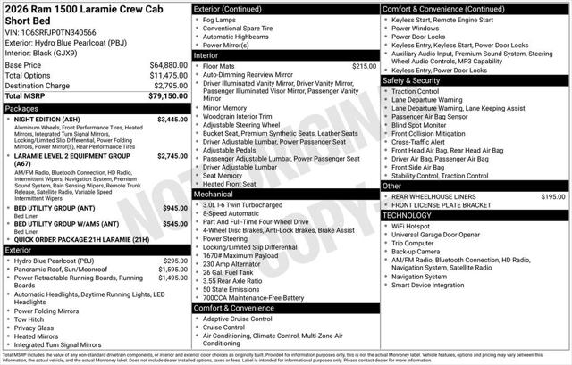 2026 RAM Ram 1500 RAM 1500 LARAMIE CREW CAB 4X4 57 BOX
