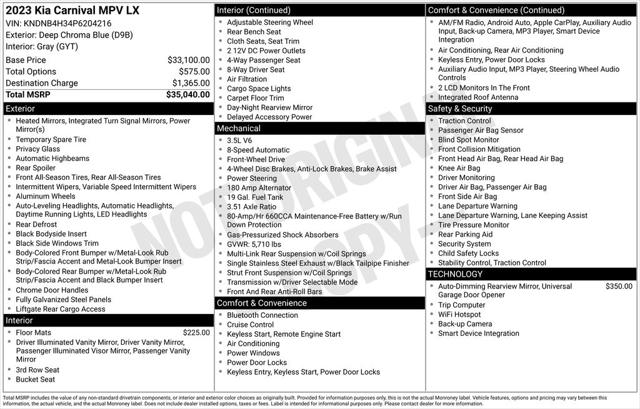 2023 Kia Carnival MPV LX