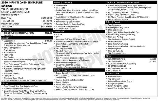 2020 INFINITI QX60 SIGNATURE EDITION AWD