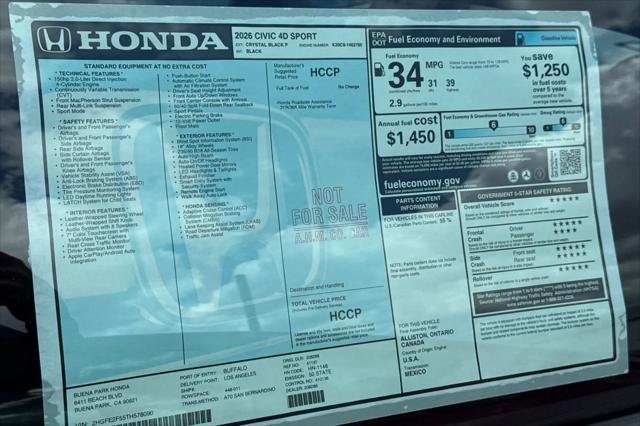 2026 Honda Civic Sport