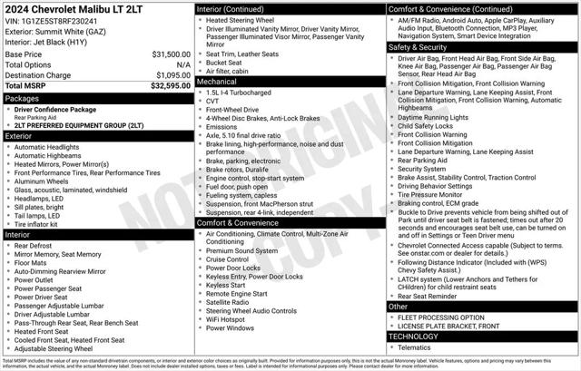 2024 Chevrolet Malibu FWD 2LT