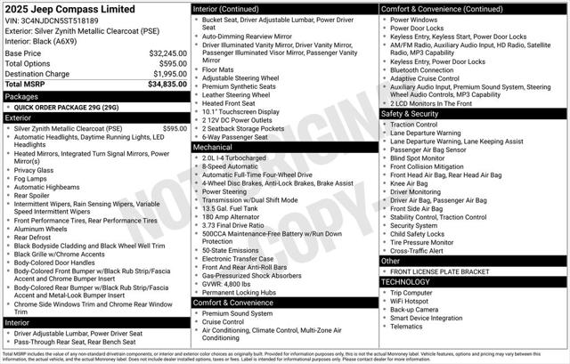 2025 Jeep Compass Limited 4x4 2025 Jeep Compass Limited 4x4