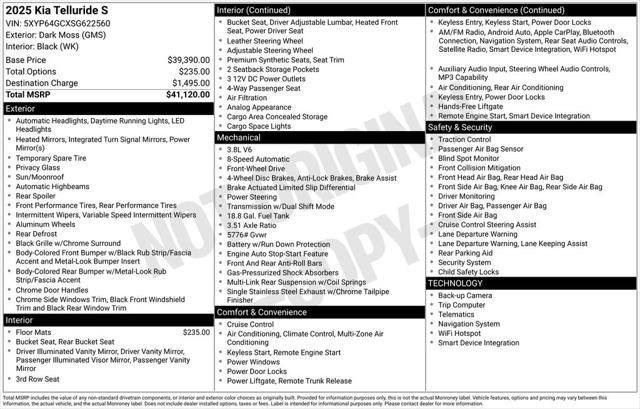 2025 Kia Telluride S 2025 Kia Telluride S