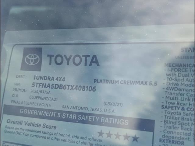 2026 Toyota Tundra Platinum CrewMax 5.5' Bed