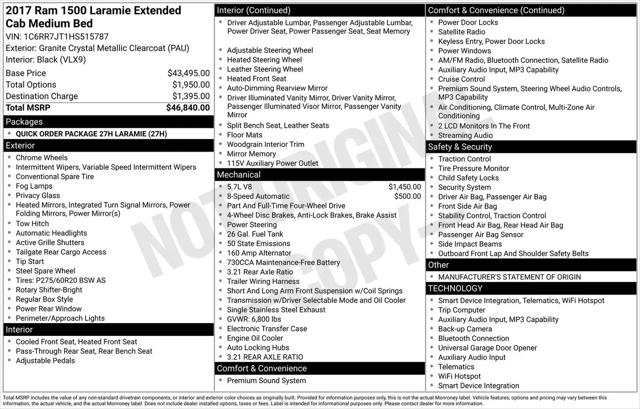 2017 Ram 1500 Laramie Quad Cab 4x4 6'4" Box
