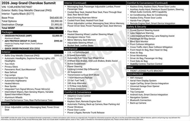 2026 Jeep Grand Cherokee GRAND CHEROKEE SUMMIT 4X4