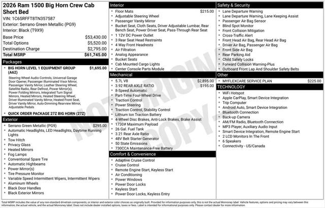 2026 Ram 1500 Big Horn Crew Cab 4x4 57 Box