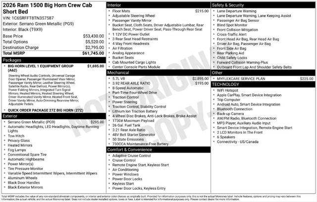 2026 Ram 1500 Big Horn Crew Cab 4x4 57 Box