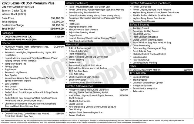 2023 Lexus RX 350 Premium Plus