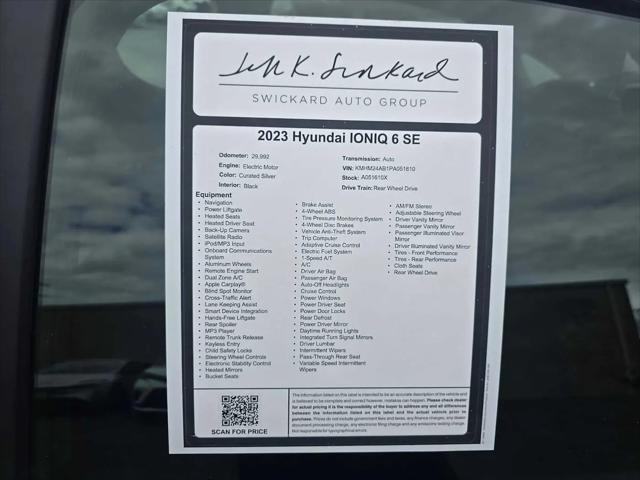 2023 Hyundai IONIQ 6 SE Standard Range