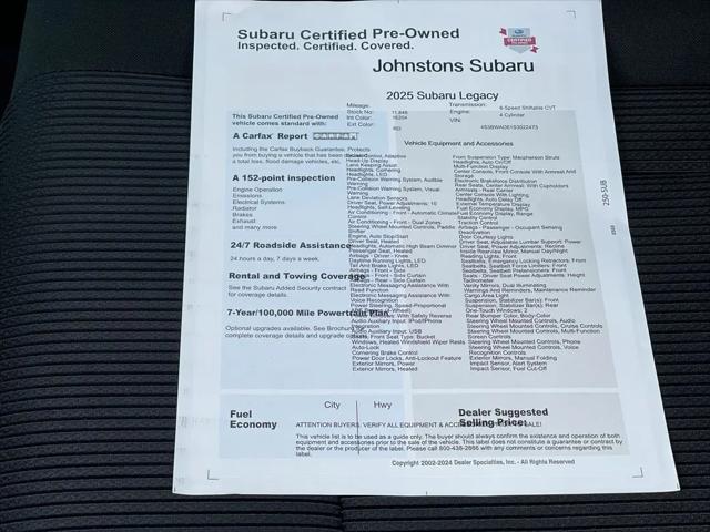 2025 Subaru Legacy Premium