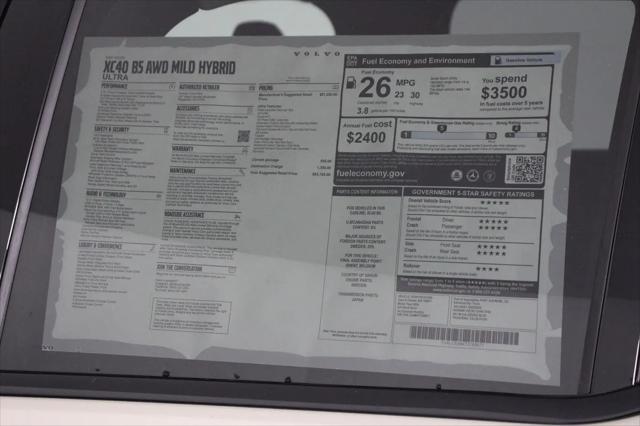 2026 Volvo XC40 Ultra, B5 AWD Gas (mild hybrid), Dark