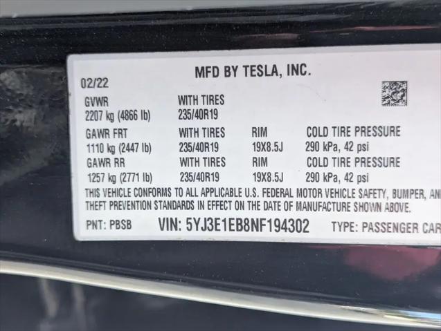 2022 Tesla Model 3 Long Range Dual Motor All-Wheel Drive