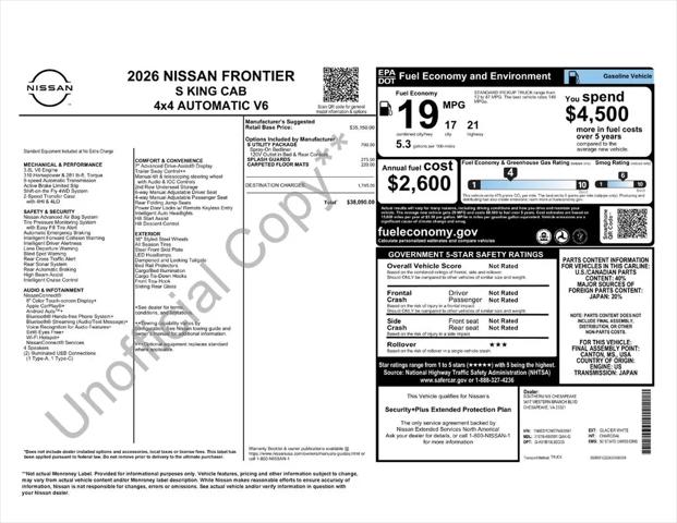 2026 Nissan Frontier King Cab S 4x4