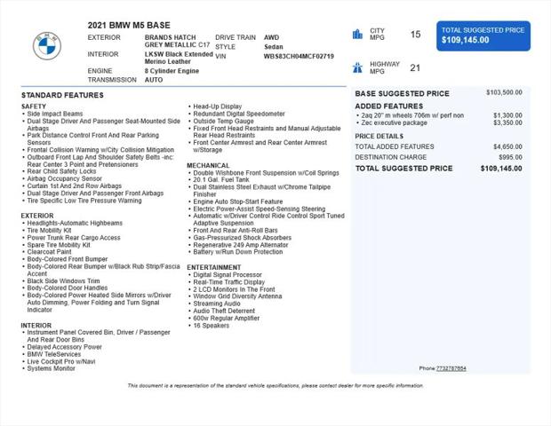 2021 BMW M5 Base