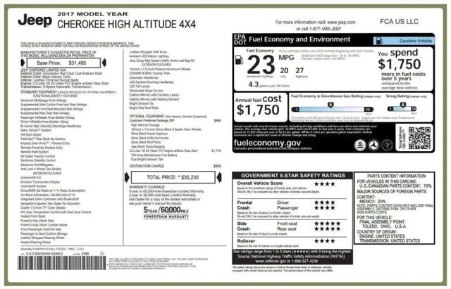 2017 Jeep Cherokee High Altitude 4x4