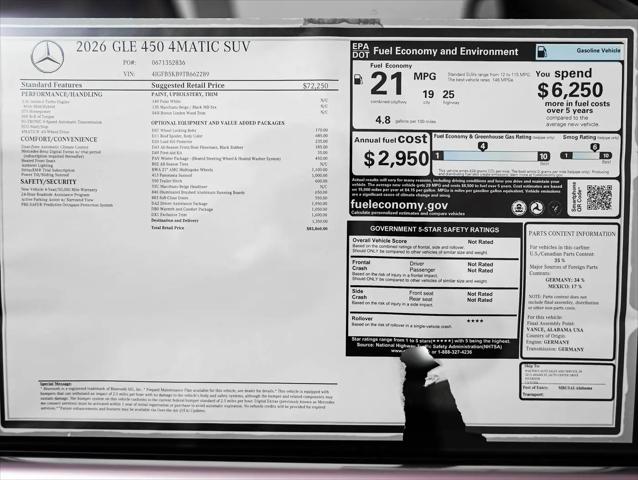 2026 Mercedes-Benz GLE GLE 450 4MATIC