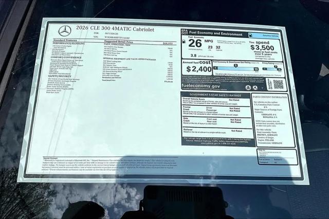 2026 Mercedes-Benz E-CLASS E 300 CLE 300