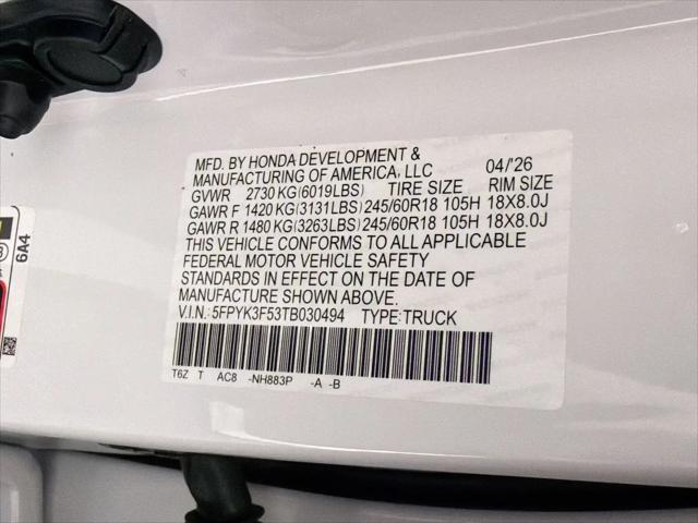 2026 Honda Ridgeline RTL