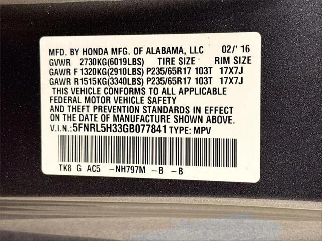 2016 Honda Odyssey SE