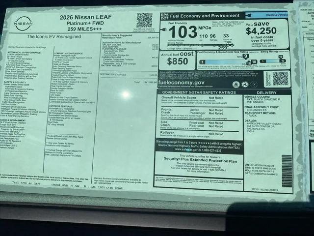 2026 Nissan LEAF PLATINUM+