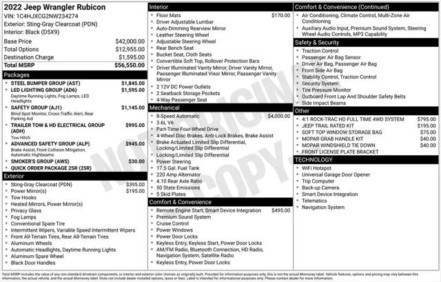 2022 Jeep Wrangler Rubicon 4x4