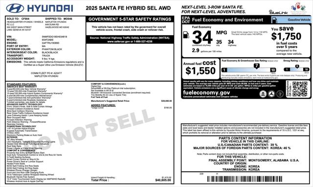 2025 Hyundai Santa Fe Hybrid SEL