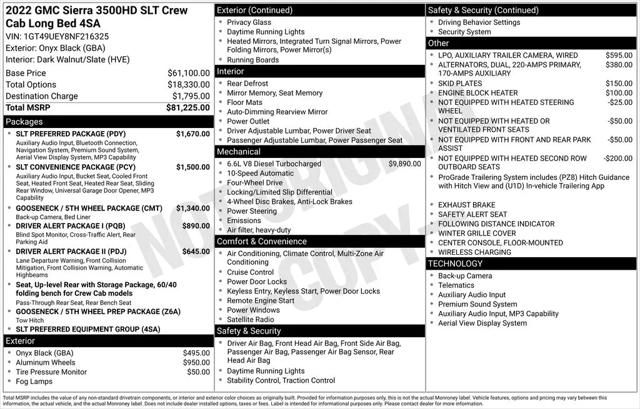 2022 GMC Sierra 3500HD 4WD Crew Cab Long Bed SLT