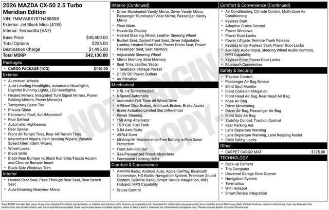 2026 Mazda CX-50 2.5 Turbo Meridian Edition