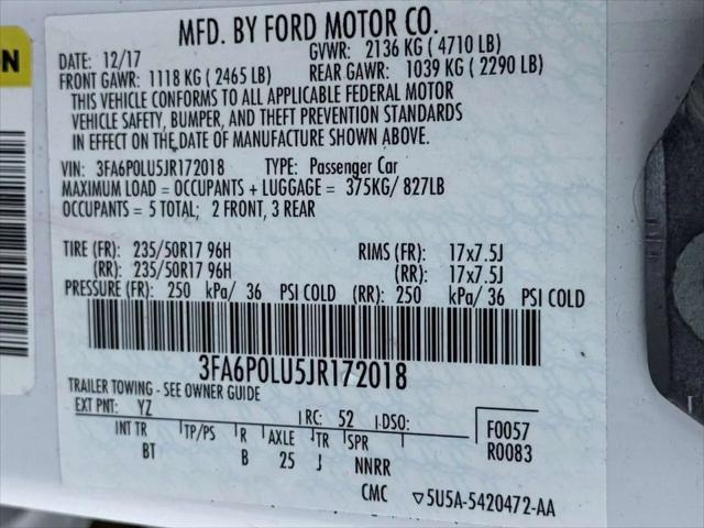 2018 Ford Fusion Hybrid SE