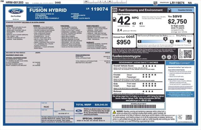 2020 Ford Fusion Hybrid SE