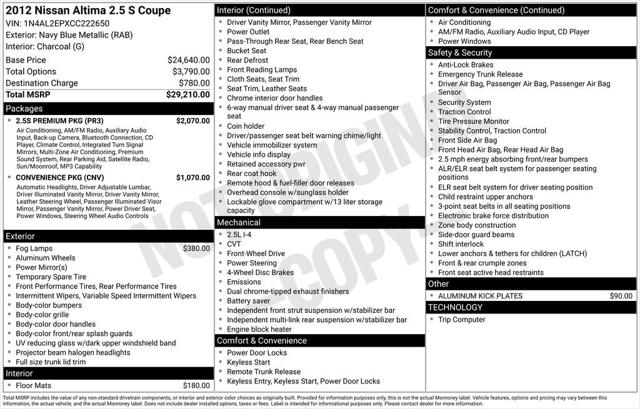 2012 Nissan Altima 2.5 S